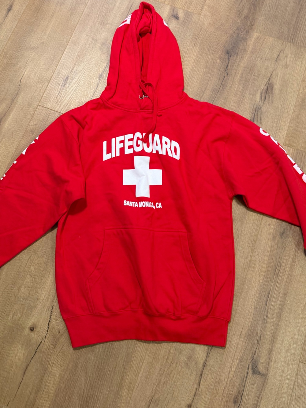 Lifeguard Hooded Pullover Sweatshirt - Red